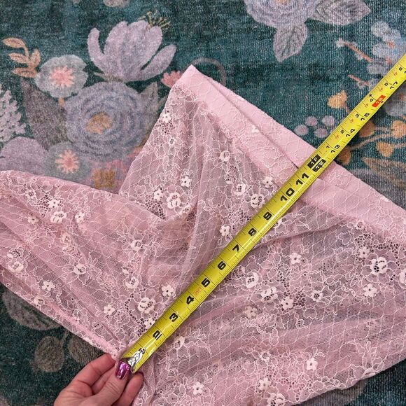 Intimately Free People Leggings French Kiss Large Pink tights Floral cross Lace - Picture 9 of 11